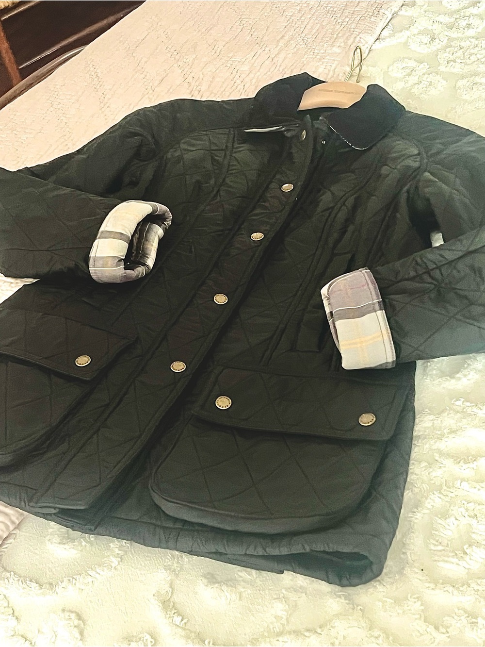 Barbour Black Beadnell Quilted Jacket with Cord Collar - Picture 5 of 5